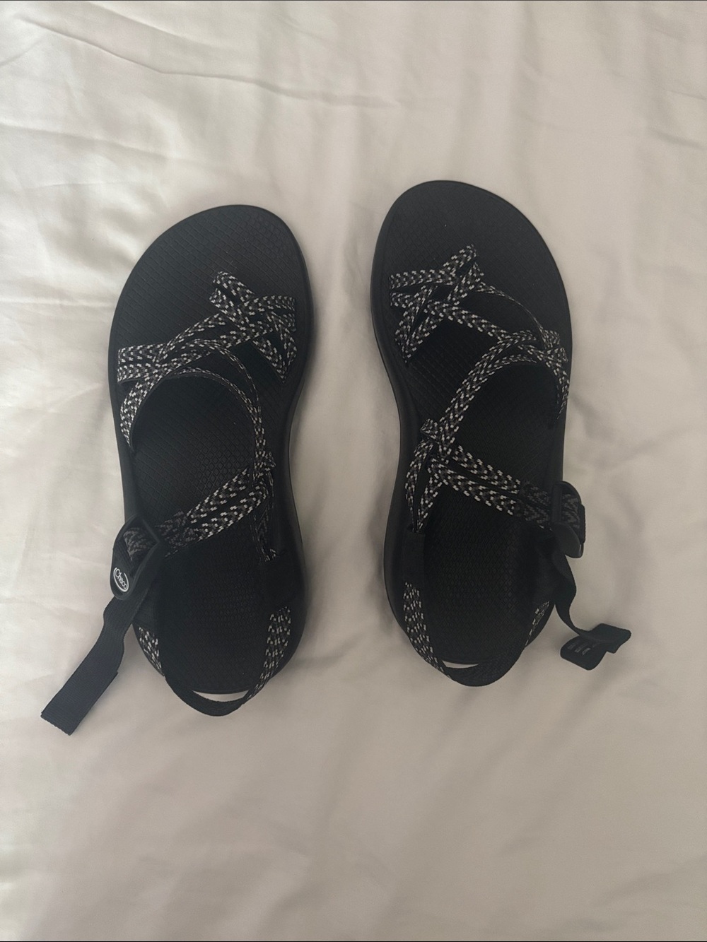 W9 Black/White Chaco Sandals - NEW